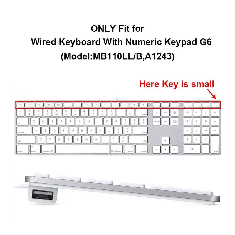 HRH Rainbow Mix Silicone Keyboard Skin Cover for iMac Wired USB Full Size Keyboard with Numeric Keypad A1243(G6 MB110LL/B and MB110LL/A) - Image 1